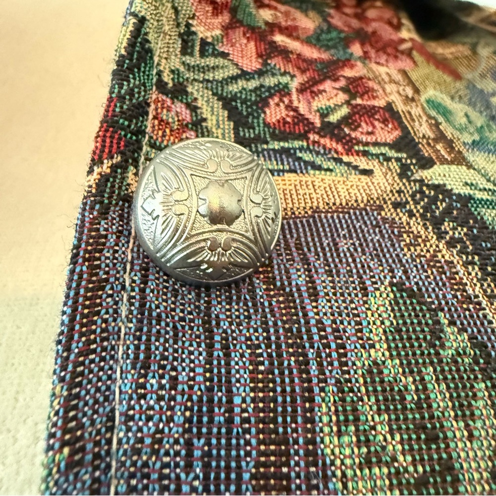 🍎ERIN LONDON Vintage Floral Tapestry Jacket Medium 🧺 - Picture 2 of 9